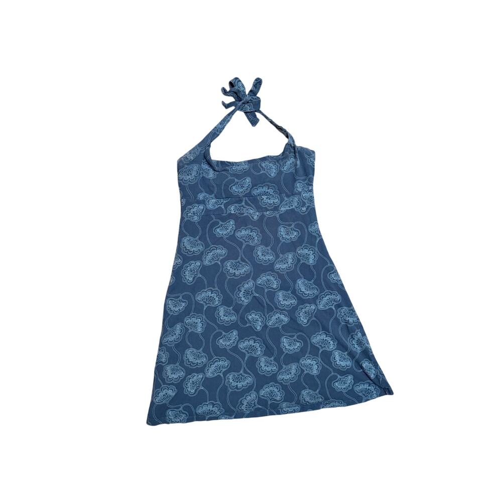 Patagonia Organic Cotton Blue Floral Halter Dress Women’s M